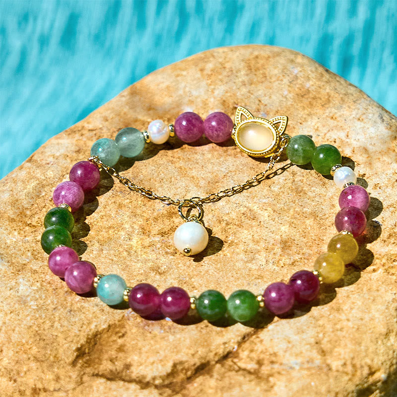 Pulsera positiva con turmalina de colores y Buddha Stones - image 8