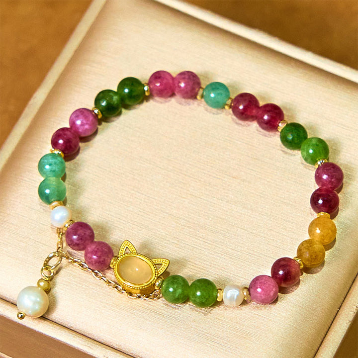 Pulsera positiva con turmalina de colores y Buddha Stones - image 3