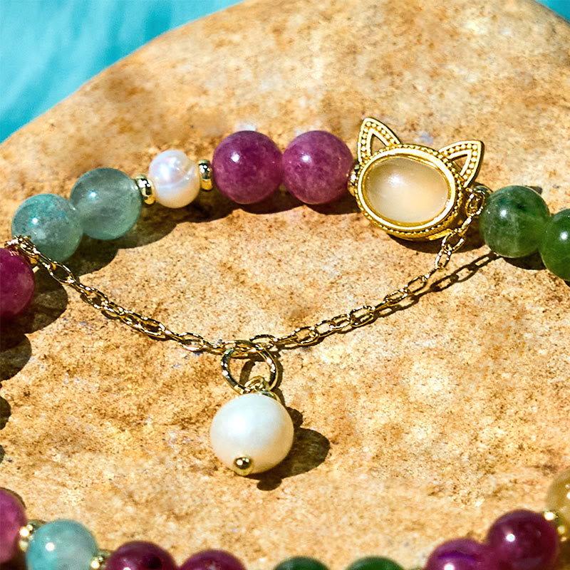 Pulsera positiva con turmalina de colores y Buddha Stones - image 9