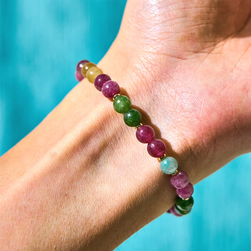 Pulsera positiva con turmalina de colores y Buddha Stones - image 6