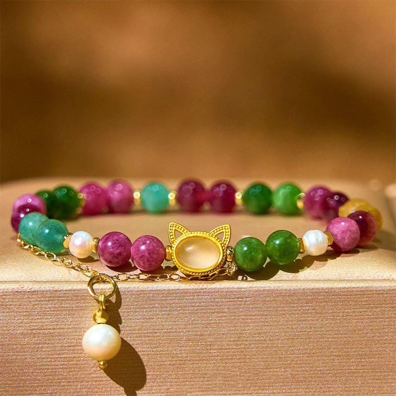 Pulsera positiva con turmalina de colores y Buddha Stones - image 4