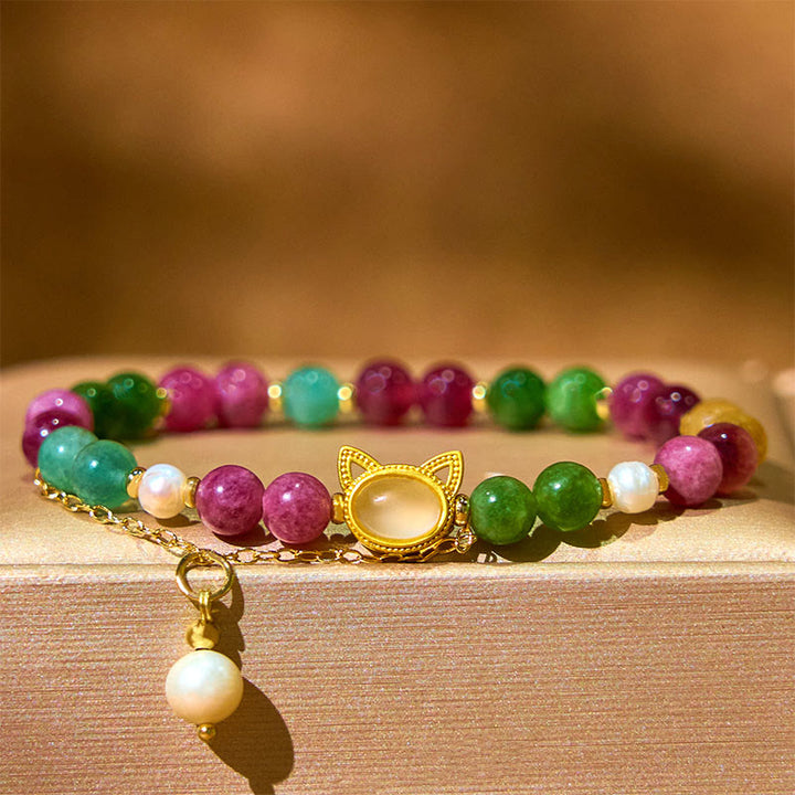 Pulsera positiva con turmalina de colores y Buddha Stones - image 4