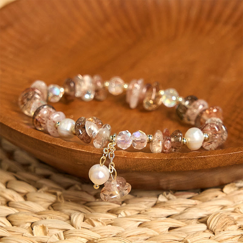 Pulsera positiva con Buddha Stones, cristales naturales Super Seven, piezas pequeñas irregulares