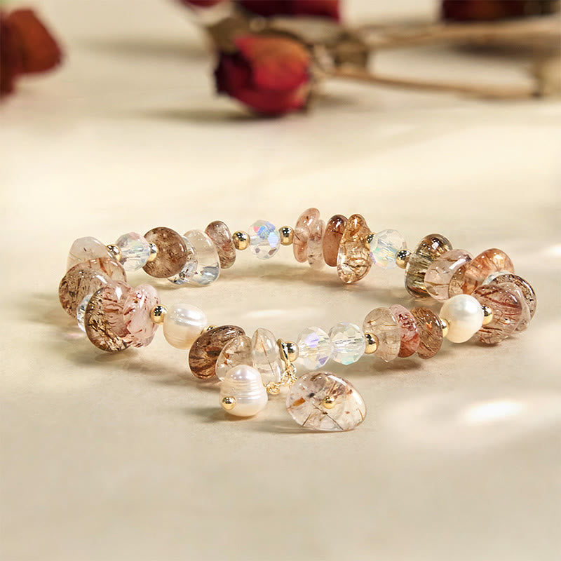 Pulsera positiva con Buddha Stones, cristales naturales Super Seven, piezas pequeñas irregulares