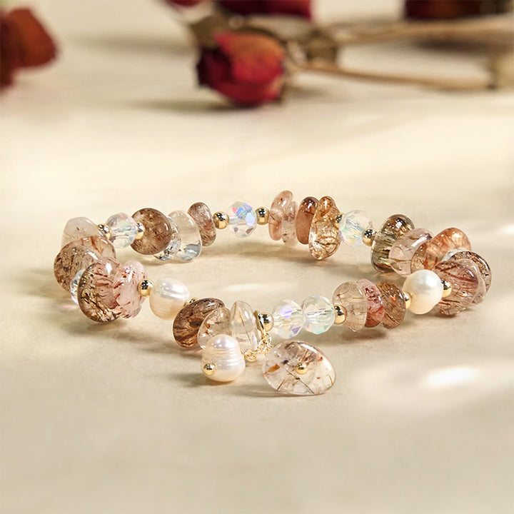 Pulsera positiva con Buddha Stones, cristales naturales Super Seven, piezas pequeñas irregulares