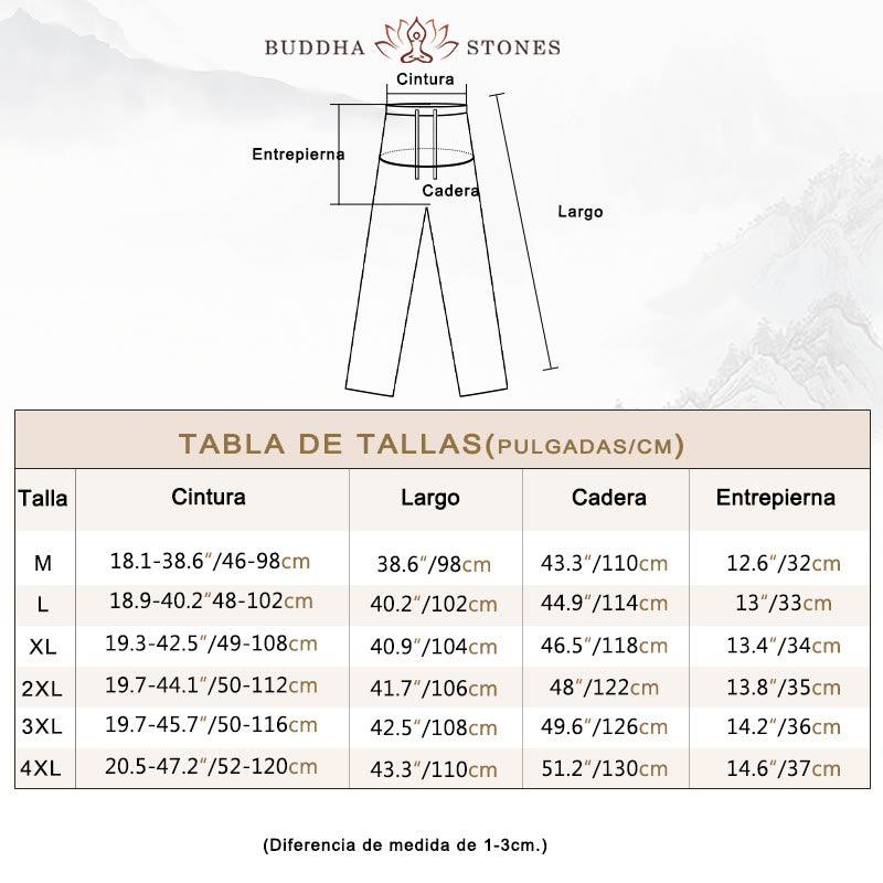 Camisa de manga tres cuartos con botones de rana y Buddha Stones, pantalones de pierna ancha, traje de lino y algodón para hombre