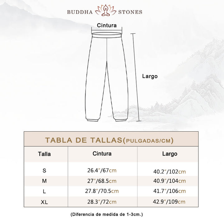 Conjunto de 2 piezas de camisa y pantalones de lino y algodón con cuello en V y mangas tres cuartos para mujer, con Buddha Stones , para meditación, zen y tai chi.