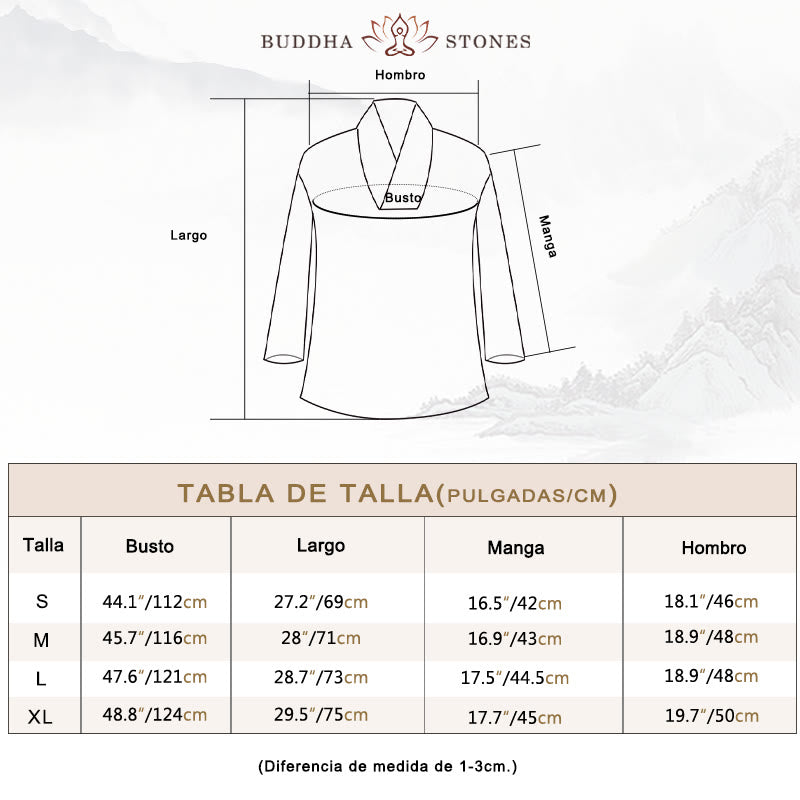 Conjunto de 2 piezas de camisa y pantalones de lino y algodón con cuello en V y mangas tres cuartos para mujer, con Buddha Stones , para meditación, zen y tai chi. - image 3