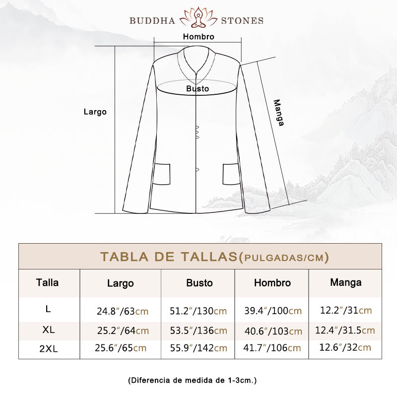 Camisa de algodón y lino con cuello en V, informal, de manga larga, color liso, talla grande, Buddha Stones para mujer