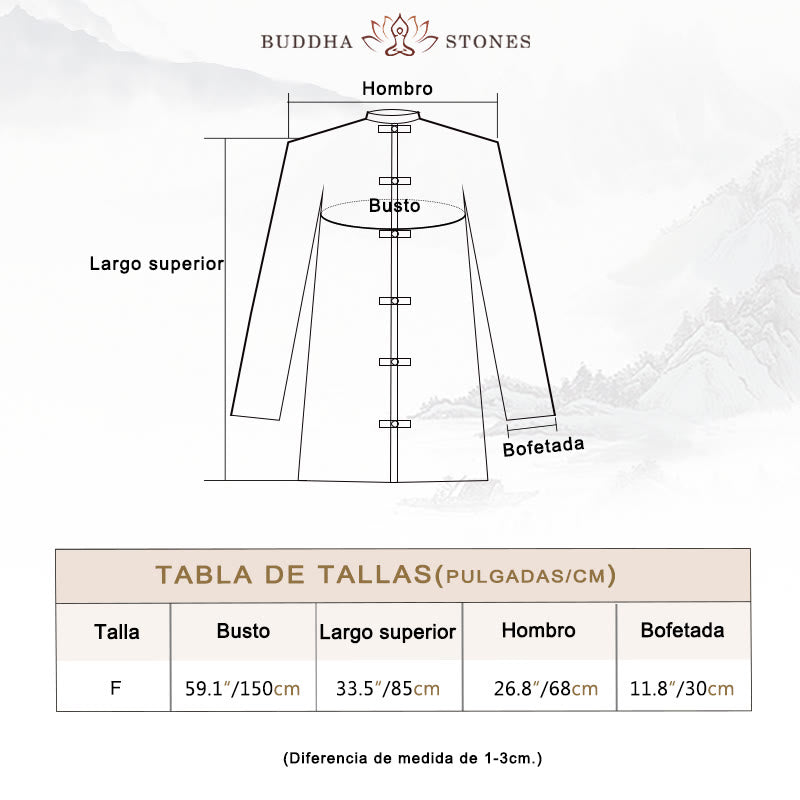 Camisa con diseño de botones de rana y Buddha Stones , Top de meditación Zen Tai Chi, chaqueta de lino y algodón - image 3