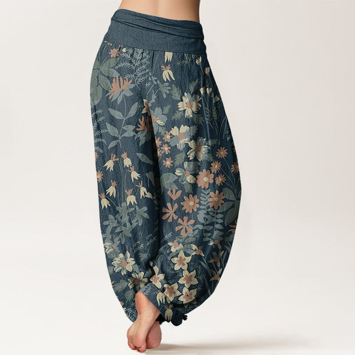 Pantalones harén con cintura elástica para mujer, diseño informal con margaritas, flores y hojas de Buddha Stones - image 2