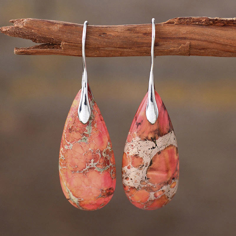 Pendientes de cristal curativo de piedra emperador