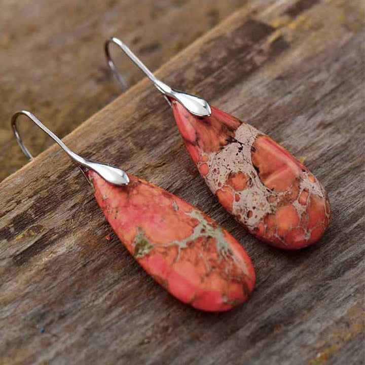 Pendientes de cristal curativo de piedra emperador