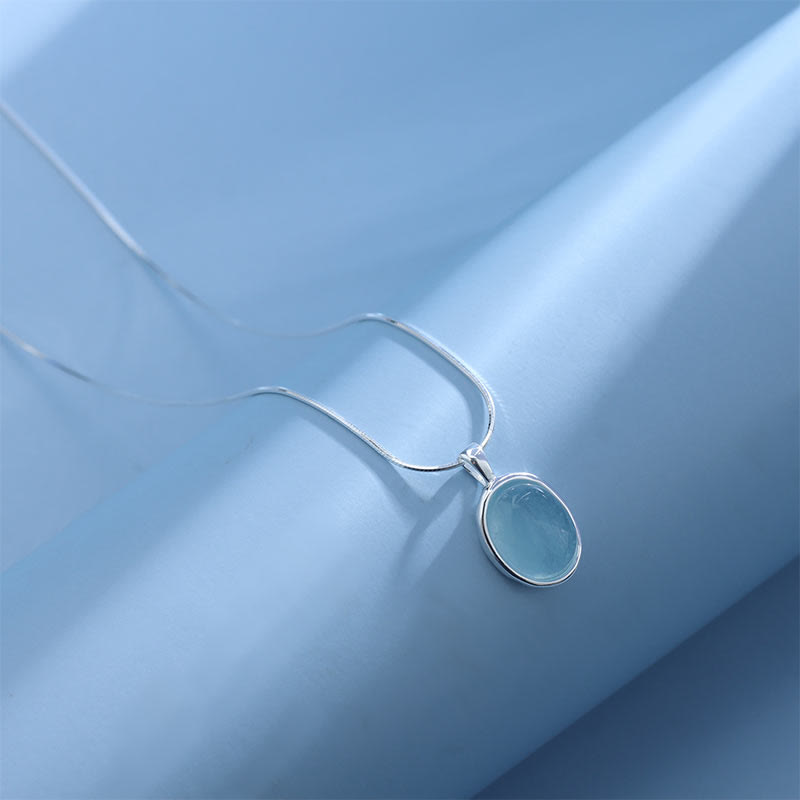 Collar con colgante de cadena de clavícula curativa con aguamarina y Buddha Stones en plata de ley 925 - image 10