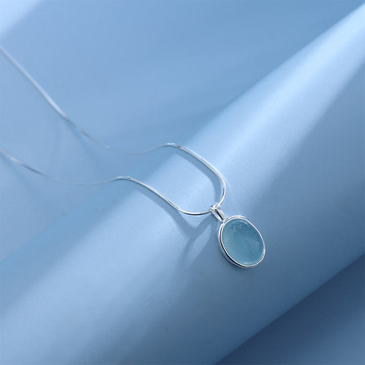 Collar con colgante de cadena de clavícula curativa con aguamarina y Buddha Stones en plata de ley 925 - image 10