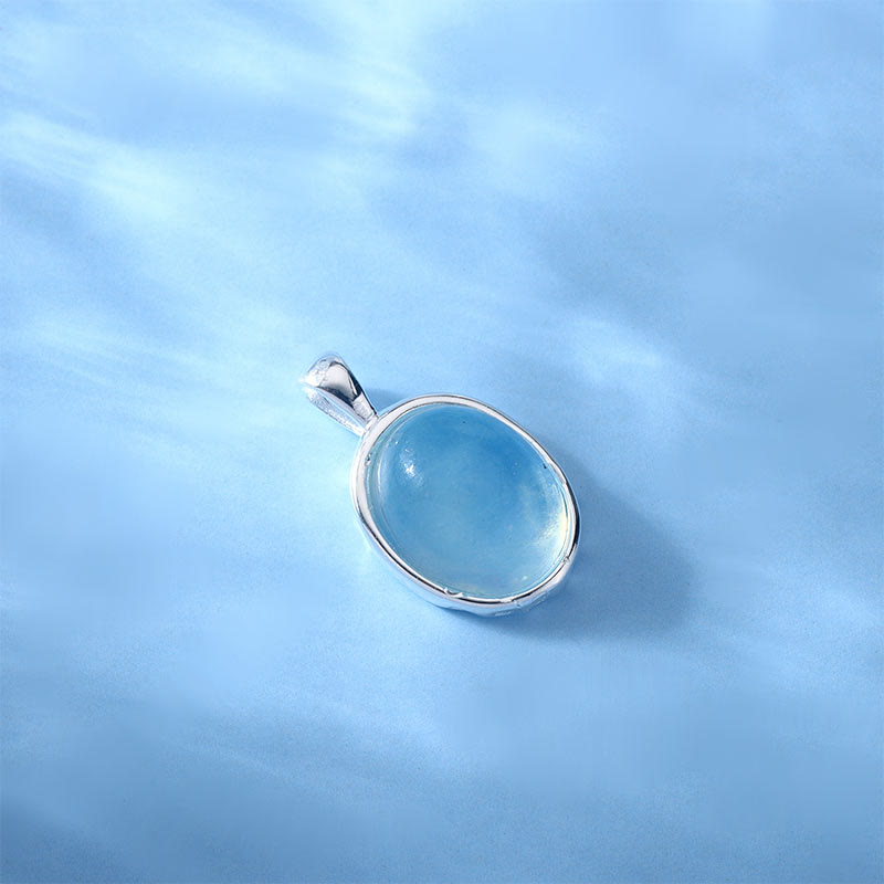 Collar con colgante de cadena de clavícula curativa con aguamarina y Buddha Stones en plata de ley 925 - image 11