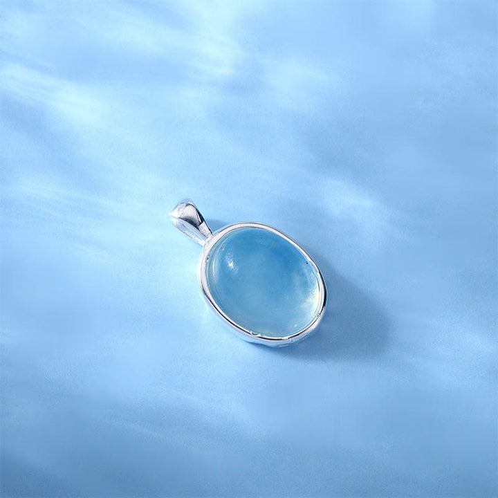 Collar con colgante de cadena de clavícula curativa con aguamarina y Buddha Stones en plata de ley 925 - image 11