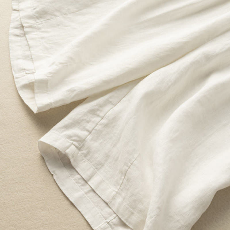Pantalones cortos de verano informales de algodón y lino con cremallera y botones para mujer, con bolsillos y estampado de Buddha Stones - image 12