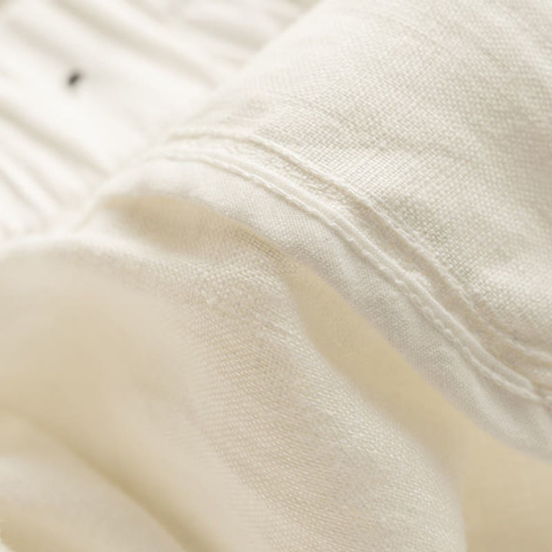 Pantalones cortos de verano informales de algodón y lino con cremallera y botones para mujer, con bolsillos y estampado de Buddha Stones - image 10