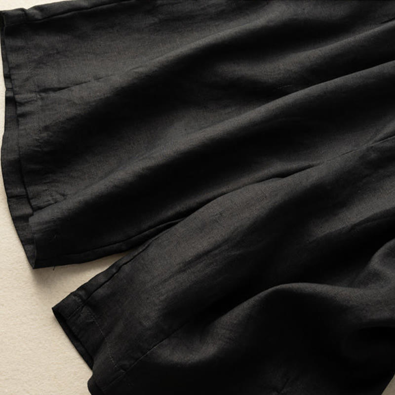 Pantalones cortos de verano informales de algodón y lino con cremallera y botones para mujer, con bolsillos y estampado de Buddha Stones - image 16