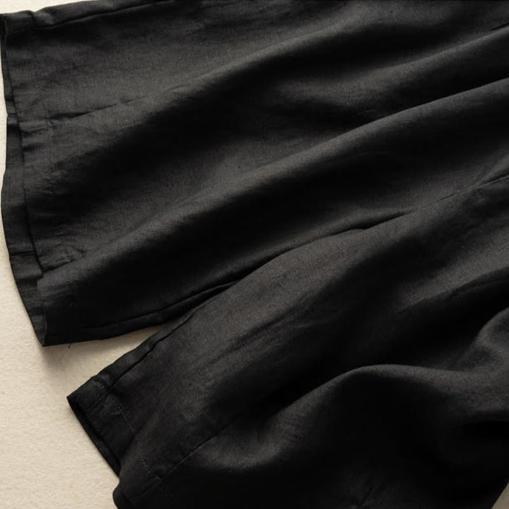 Pantalones cortos de verano informales de algodón y lino con cremallera y botones para mujer, con bolsillos y estampado de Buddha Stones - image 15