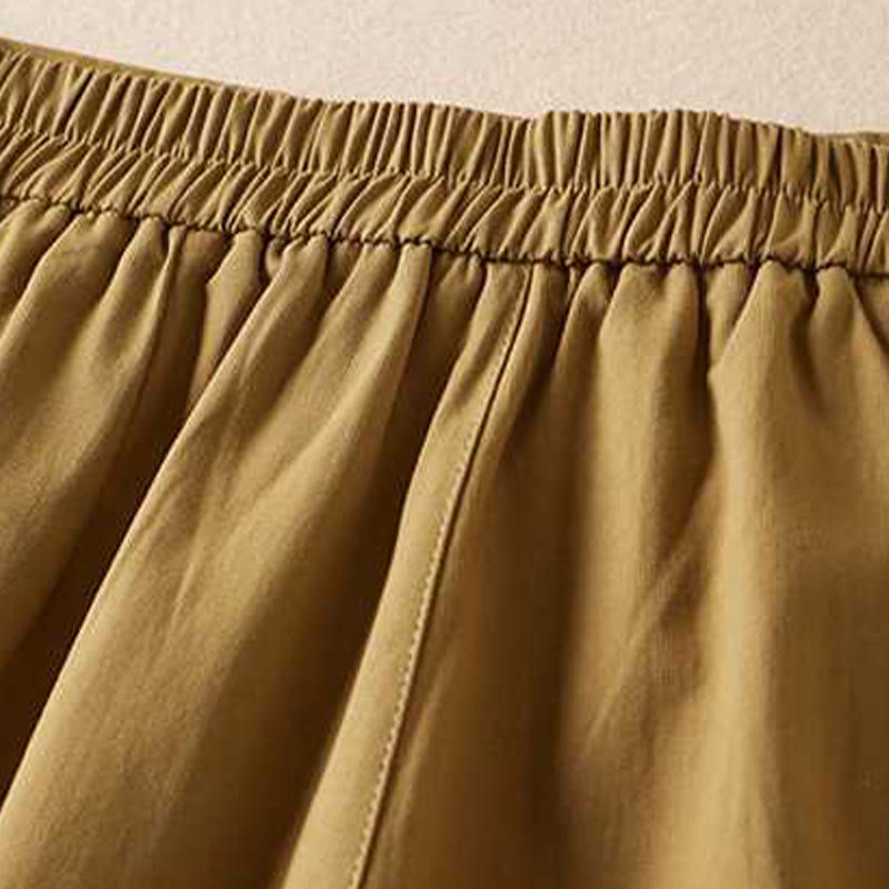 Pantalones cortos informales de verano con diseño de Buddha Stones, de lino y algodón, con cremallera y botones para mujer, con bolsillos