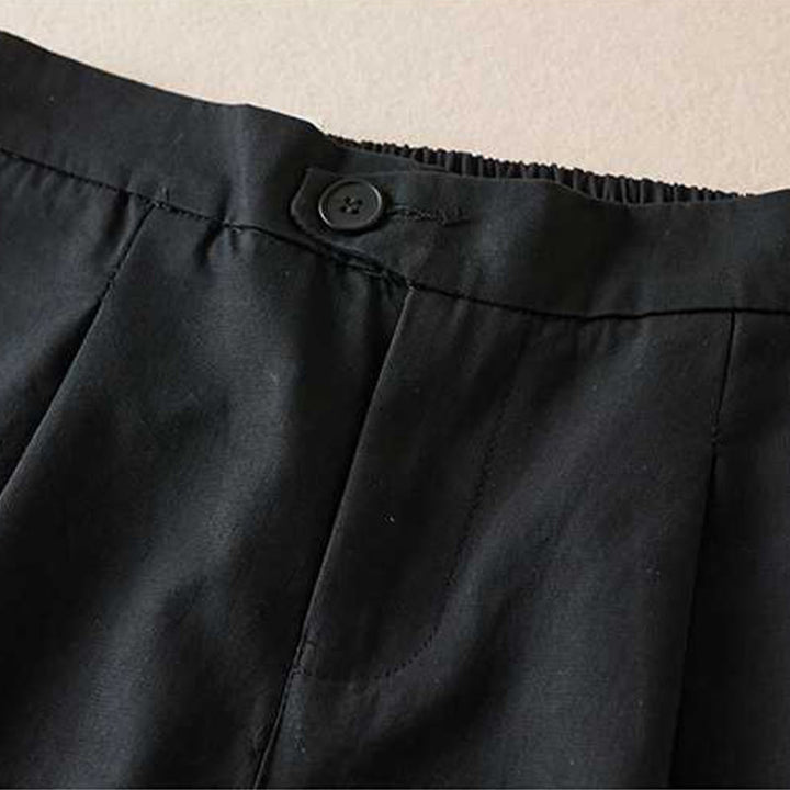 Pantalones cortos informales de verano con diseño de Buddha Stones, de lino y algodón, con cremallera y botones para mujer, con bolsillos