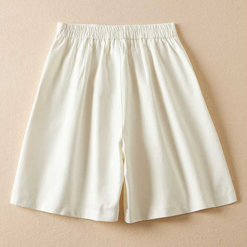 Pantalones cortos informales de verano con diseño de Buddha Stones, de lino y algodón, con cremallera y botones para mujer, con bolsillos