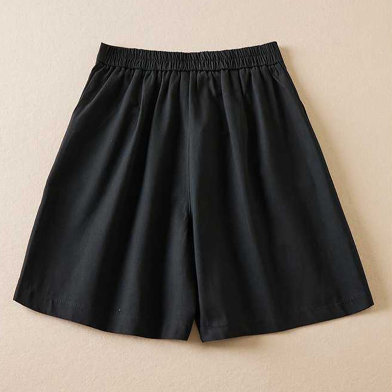 Pantalones cortos informales de verano con diseño de Buddha Stones, de lino y algodón, con cremallera y botones para mujer, con bolsillos