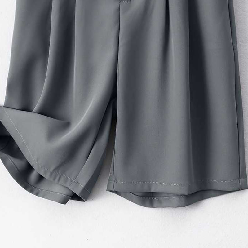 Pantalones cortos de verano informales con cremallera , Buddha Stones, sueltos, de lino y algodón, para mujer, con bolsillos - image 1