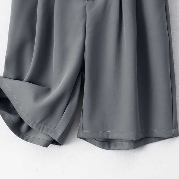 Pantalones cortos de verano informales con cremallera , Buddha Stones, sueltos, de lino y algodón, para mujer, con bolsillos - image 1