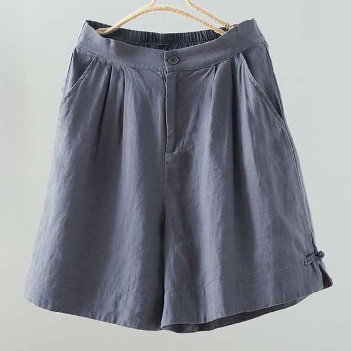 Pantalones cortos de verano informales con diseño de rana, de fibra acrílica, con botones y bolsillos , de Buddha Stones