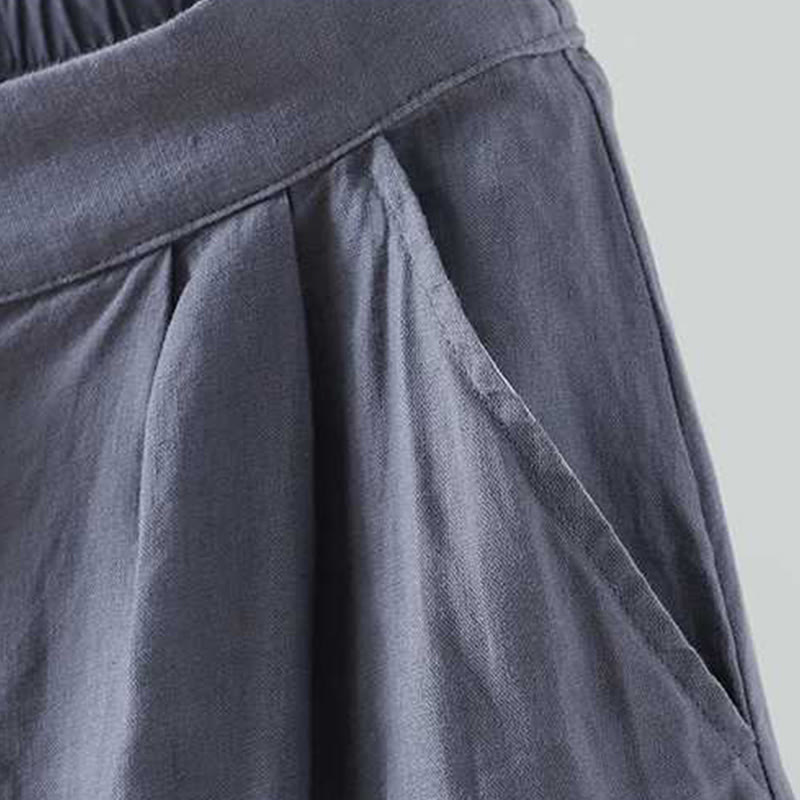 Pantalones cortos de verano informales con diseño de rana, de fibra acrílica, con botones y bolsillos , de Buddha Stones - image 4