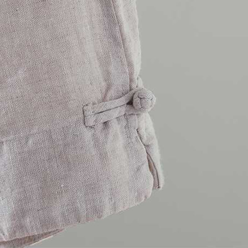 Pantalones cortos de verano informales con diseño de rana, de fibra acrílica, con botones y bolsillos , de Buddha Stones