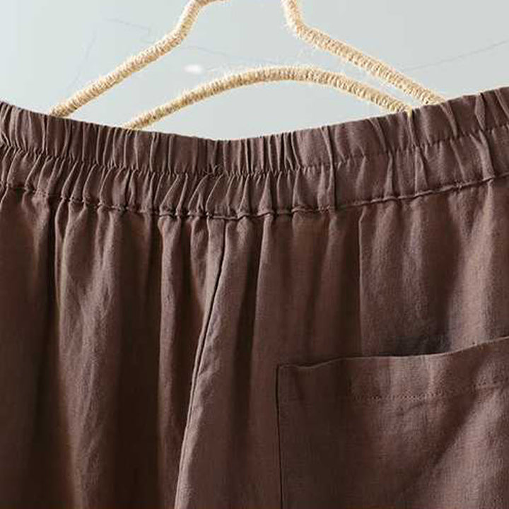 Pantalones cortos de verano informales con diseño de rana, de fibra acrílica, con botones y bolsillos , de Buddha Stones