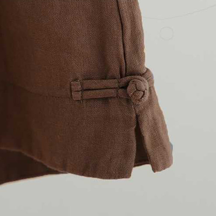 Pantalones cortos de verano informales con diseño de rana, de fibra acrílica, con botones y bolsillos , de Buddha Stones - image 17