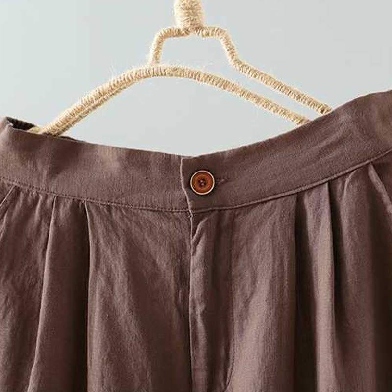 Pantalones cortos de verano informales con diseño de rana, de fibra acrílica, con botones y bolsillos , de Buddha Stones