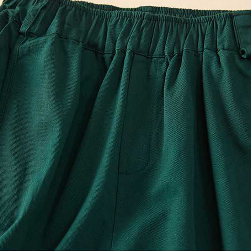 Pantalones cortos casuales sueltos de algodón liso de verano para mujer con bolsillos de Buddha Stones - image 13