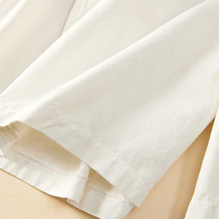 Pantalones cortos casuales sueltos de algodón liso de verano para mujer con bolsillos de Buddha Stones