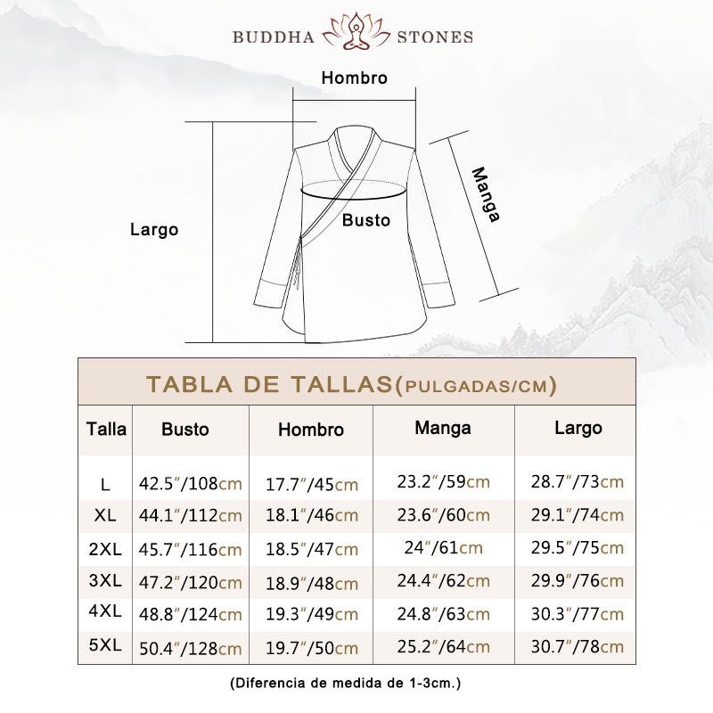 Traje de espiga de algodón y lino con botones de rana y color liso con Buddha Stones para hombre  - image 3