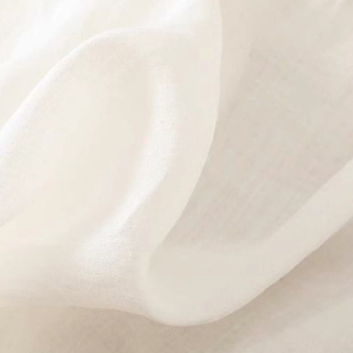 Camiseta informal de lino y algodón con bordado de flores y hojas de Buddha Stones para mujer, cuello redondo, manga tres cuartos - image 7