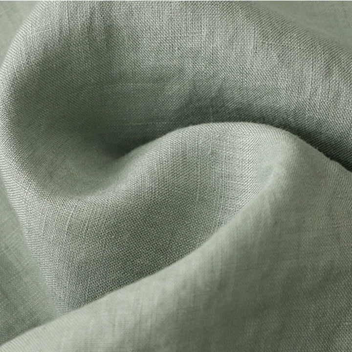 Vestido midi informal de lino y algodón con cuello redondo, volantes y botones, manga corta, para mujer, de Buddha Stones - image 8