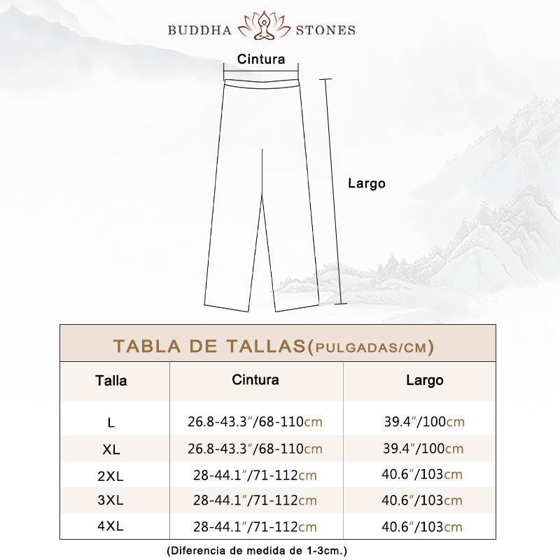 Conjunto de 2 piezas de camisa y pantalones de manga larga con botones de rana para hombre con traje Tang sencillo y Buddha Stones - image 3