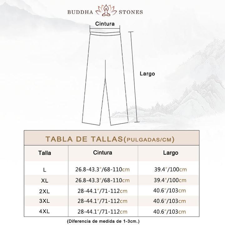 Conjunto de 2 piezas de camisa y pantalones de manga larga con botones de rana para hombre con traje Tang sencillo y Buddha Stones