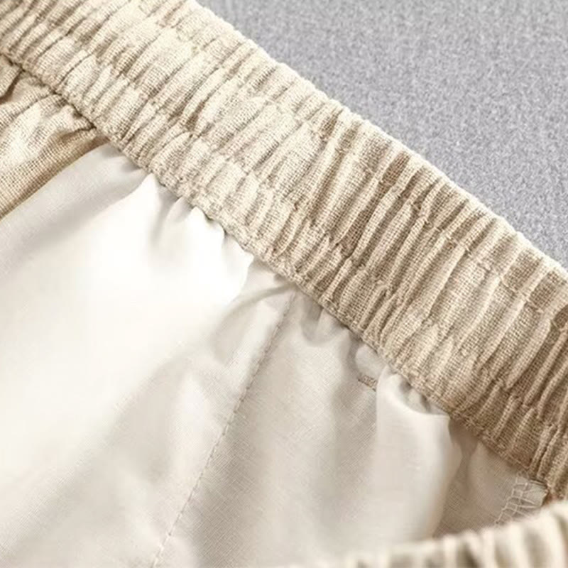Pantalones cortos de algodón con cintura elástica y bolsillos para hombre con diseño de Buddha Stones - image 16