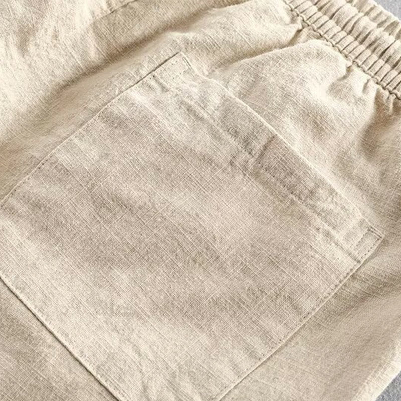 Pantalones cortos de algodón con cintura elástica y bolsillos para hombre con diseño de Buddha Stones - image 18