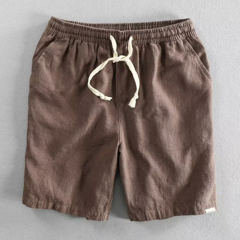 Pantalones cortos de algodón con cintura elástica y bolsillos para hombre con diseño de Buddha Stones - Marrón silla de montar - US/UK/AU40, UE 50 (3XL) - image 4