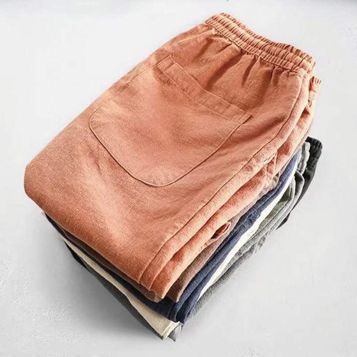 Pantalones cortos de algodón con cintura elástica y bolsillos para hombre con diseño de Buddha Stones - image 20