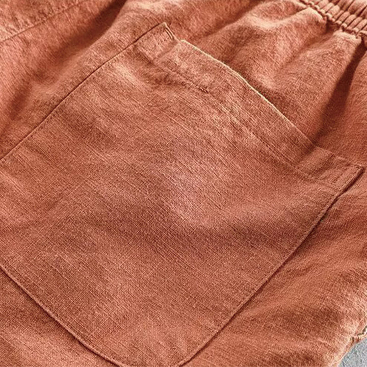 Pantalones cortos de algodón con cintura elástica y bolsillos para hombre con diseño de Buddha Stones - image 11