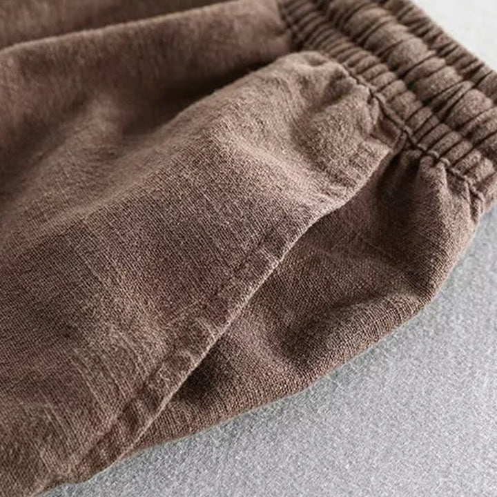 Pantalones cortos de algodón con cintura elástica y bolsillos para hombre con diseño de Buddha Stones - image 6